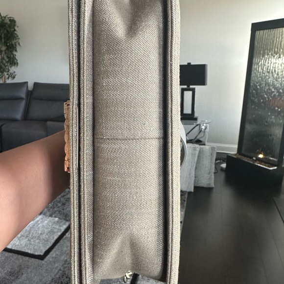 “SOLD” Authentic Chanel Boy Flap Quilted Olive Denim Bag - Picture 8 of 11